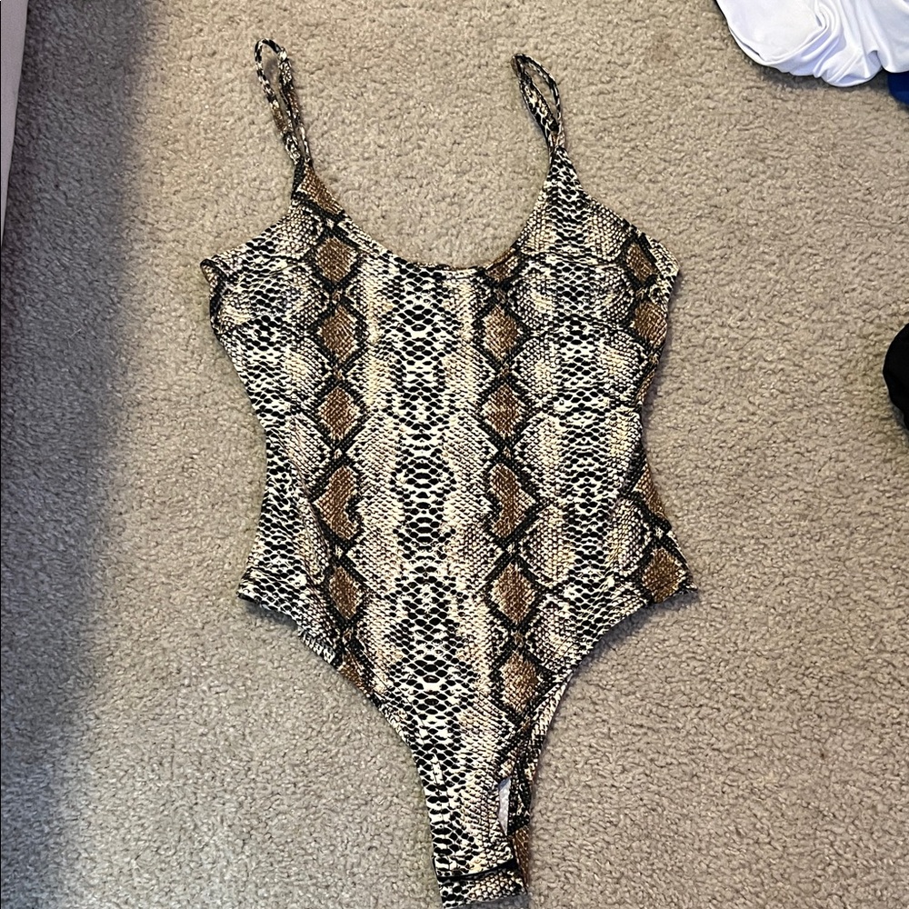 Snakeskin Print Bodysuit